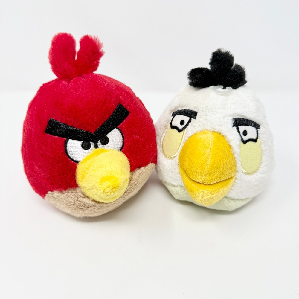 Angry Birds Plush Toy Set Red Bird and White Bird Rovio Game Characters 2010 - Picture 5 of 12
